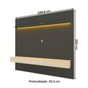 Ver imagem 3 de Painel para TV até 85 Polegadas Sole 3 Gavetas Ripado 100% MDF Grafite/Off White - Pnr Móveis