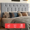 Ver imagem 4 de Cabeceira Painel Estofada Arezzo Suede Cinza Casal 1,40m para Cama Box