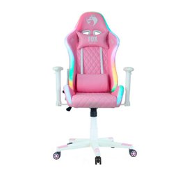 Cadeira Gamer Fox Racer RGB Rosa com Iluminação (Led) - Branco - 1