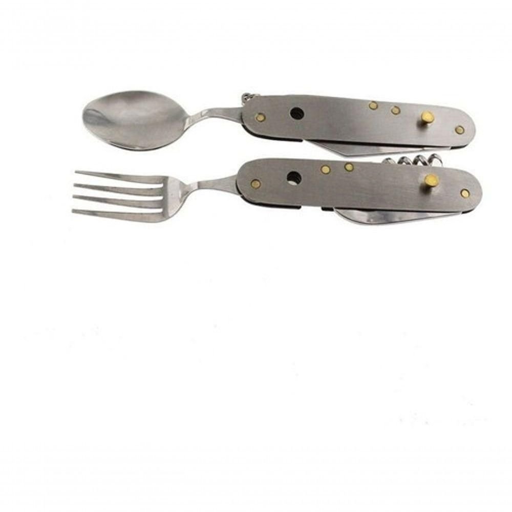 Kit Talher Canivete Multifuncional Dobrável Prático Camping - 3