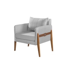 Poltrona Decorativa Madri linho cinza prata - 1