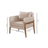 Poltrona Decorativa Madri linho cinza prata - 2