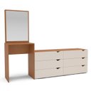Ver imagem 2 de Cômoda Penteadeira Porto 6 Gavetas com Espelho 209x160cm Creme/Freijó 240890