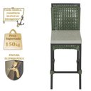 Ver imagem 4 de Mesa Bistrô com 2 Banquetas Roma Preta Corda Náutica 3 Trama Verde