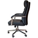 Ver imagem 3 de Cadeira Escritório Presidente Elite Domann Design Assento PU Preto Base Metal