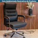 Ver imagem 5 de Cadeira Escritório Presidente Elite Domann Design Assento PU Preto Base Metal