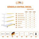 Ver imagem 2 de Gôndola Prateleira Preta 4 Níveis 40x30 New Plus 1,40 Central Inicial Pe Verde - Sa Gôndolas