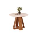 Ver imagem 5 de Conjunto: Mesa Sala Jantar Celeste Tampo Madeirado C/ Vidro Redondo 103x103cm e 4 Cadeiras Julia