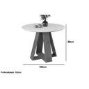 Ver imagem 3 de Conjunto: Mesa Sala Jantar Celeste Tampo Madeirado C/ Vidro Redondo 103x103cm e 4 Cadeiras Julia