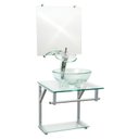 Ver imagem 1 de Gabinete de Vidro 40cm Cuba Redonda Incolor + Torneira Cascata - Dahora