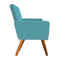 Kit 2 Poltrona Decorativa Nina Tressê Suede Azul Tiffany - D'Rossi - 4