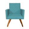 Kit 2 Poltrona Decorativa Nina Tressê Suede Azul Tiffany - D'Rossi - 3