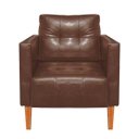 Ver imagem 2 de Poltrona Sala Decorativa Livia Pé Madeira Castanho Sintético Pu Nozes M11 - D'Rossi
