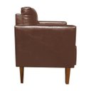 Ver imagem 3 de Poltrona Sala Decorativa Livia Pé Madeira Castanho Sintético Pu Nozes M11 - D'Rossi