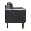 Ver imagem 3 de Poltrona Sala Decorativa Livia Pé Madeira Castanho Sintético Pu Preto M11 - D'Rossi