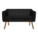 Ver imagem 1 de Sofá Retrô Namoradeira Julia 2 Lugares Suede Preto - D'Rossi