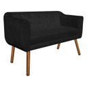 Ver imagem 2 de Sofá Retrô Namoradeira Julia 2 Lugares Suede Preto - D'Rossi