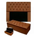 Ver imagem 1 de Kit Cabeceira + Calçadeira Baú Mirage Queen Size 160cm Suede - Ecotec Decor:Marrom