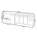 Ver imagem 6 de Balcão Armário Camila Cozinha Gabinete de Pia 140 Cm e Balcão para Forno Elétrico e Microondas Lilia