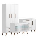Ver imagem 2 de Quarto de Bebê Completo Qencanto Retrô Qmovi Branco Acetinado