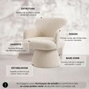 Ver imagem 3 de Poltrona Jade Base Cone Fixa Bouclé Off White - Nexta Casa