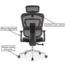 Ver imagem 4 de Cadeira de Escritório Presidente Assento Almofada Giratória Cor Preto