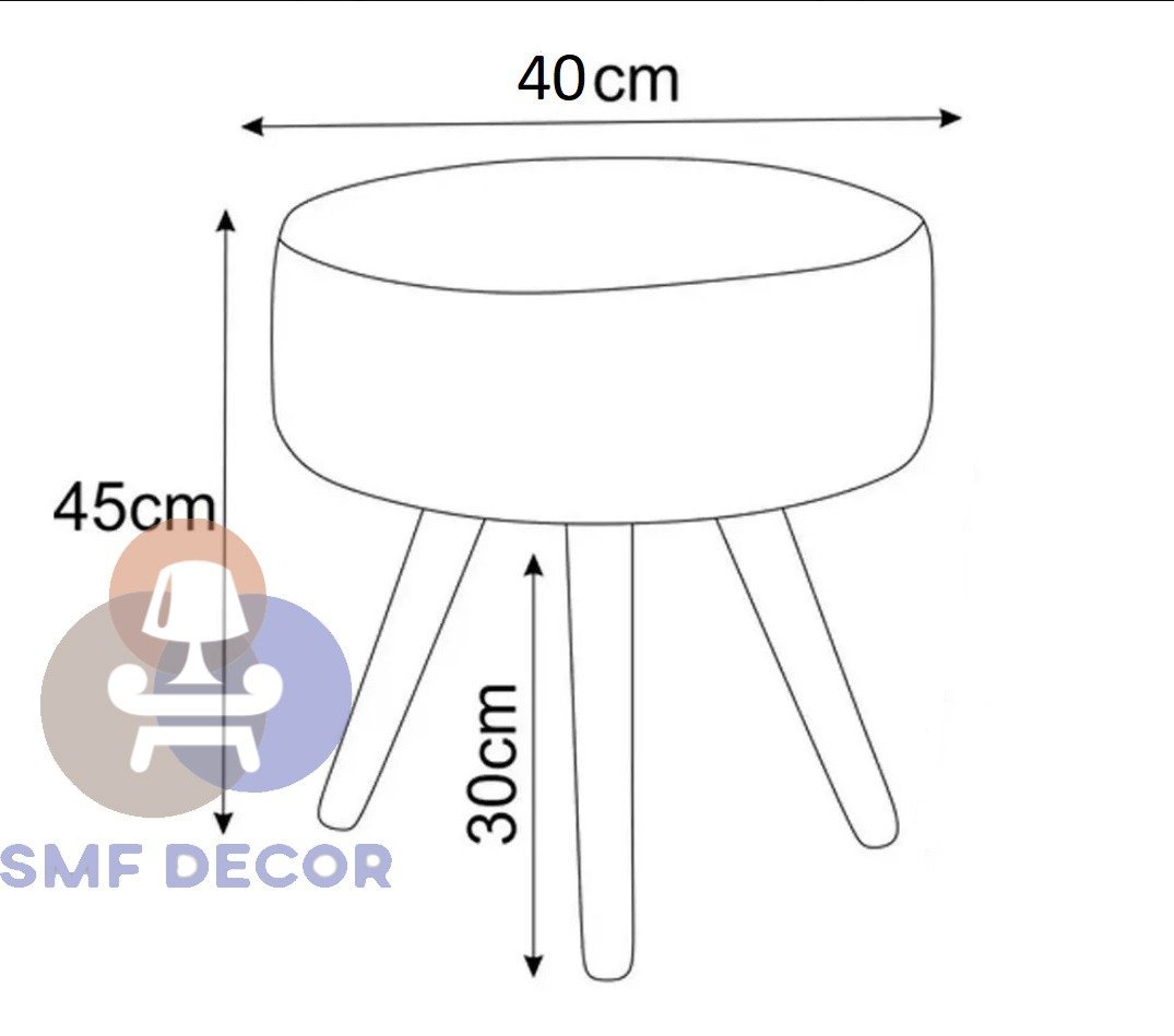 Puff Redondo Pés Palito Capuccino SMF DECOR - 2