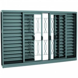 Janela Veneziana Aço com Grade 6 Folhas Elo Belfort Sasazaki 100x120cm - 1