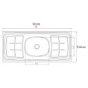 Ver mais imagens de Armário Aéreo Honduras e Balcão Gabinete Pia Inox 120cm Suécia - Lumil Móveis - Branco/Castanho