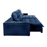 Sofá Retrátil e Reclinável Molas Ensacadas 3 Lugares Rubi Vivaro Decor Suede Azul Marinho - 3