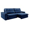 Sofá Retrátil e Reclinável Molas Ensacadas 3 Lugares Rubi Vivaro Decor Suede Azul Marinho - 2