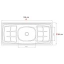 Ver imagem 7 de Armário Aéreo Parma e Balcão Gabinete Pia Inox 150cm Lisboa - Lumil Móveis - Branco/Preto