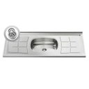 Ver imagem 4 de Balcão Gabinete Pia Inox 120cm Suécia 03 Portas - Lumil Móveis - Branco