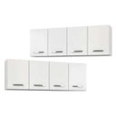 Ver imagem 1 de Kit 2 Armários Aéreos Panamá 160cm 4 Portas - Lumil Móveis - Branco