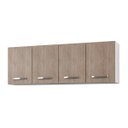 Ver imagem 3 de Kit 2 Armários Aéreos Panamá 160cm 4 Portas - Lumil Móveis - Branco/Castanho