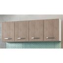 Ver imagem 2 de Kit 2 Armários Aéreos Panamá 160cm 4 Portas - Lumil Móveis - Branco/Castanho