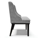 Ver imagem 6 de Kit 8 Cadeiras Estofadas para Sala de Jantar Base Fixa de Madeira Preto Lia Suede Cinza - Ibiza