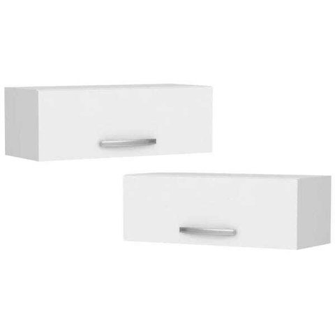 Kit 2 Armários Aéreos Geladeira 70cm 1 Porta Veneza - Lumil Móveis - Branco