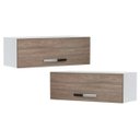 Ver imagem 1 de Kit 2 Armários Aéreos Geladeira 70cm 1 Porta Veneza - Lumil Móveis - Branco/Castanho