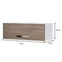 Ver imagem 4 de Kit 2 Armários Aéreos Geladeira 70cm 1 Porta Veneza - Lumil Móveis - Branco/Castanho