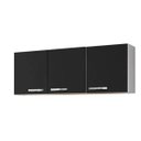Ver imagem 1 de Armário Aéreo 3 Portas Parma 150cm - Lumil Móveis - Branco/Preto