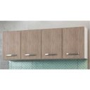 Ver imagem 2 de Armário Aéreo 4 Portas Panamá 160cm - Lumil Móveis - Branco/Castanho