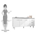 Ver imagem 5 de Balcão para Pia 150cm Gabriela - Ajl Móveis - Branco/preto