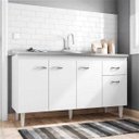 Ver imagem 2 de Balcão para Pia 150cm Gabriela - Ajl Móveis - Branco/preto