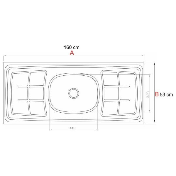 Balcão Gabinete Pia Inox 160cm Áustria 4 Portas - Lumil Móveis - Branco/Castanho - 6