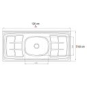 Ver mais imagens de Balcão Gabinete Pia Inox 120cm Suécia 03 Portas - Lumil Móveis - Branco/Castanho