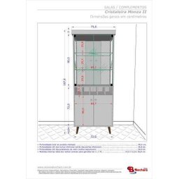 Cristaleira Monza Bechara Madeira Rustica Off White - 3