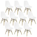 Ver imagem 1 de Kit 10 Cadeiras Charles Eames Eiffel Wood Design Branca Branco Branca