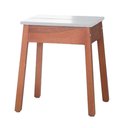 Ver imagem 1 de Banqueta Arari Alta Assento Laca Branca com Base Natural 44 Cm - 59390