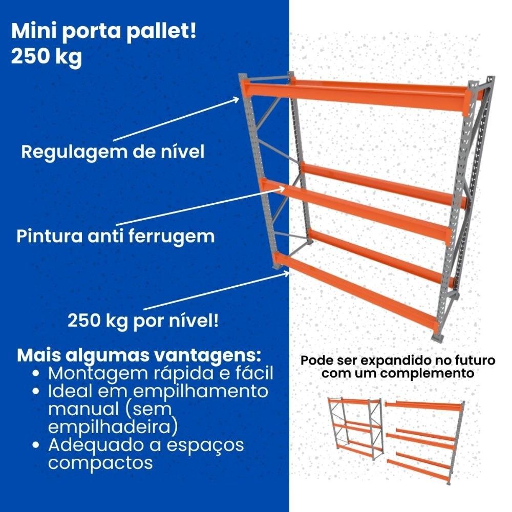 Mini Porta Palete Slim Mini Porta Pallet Slim 180x60 Pallets Kit Plano Mdf Mdp Palet Madeira - 4